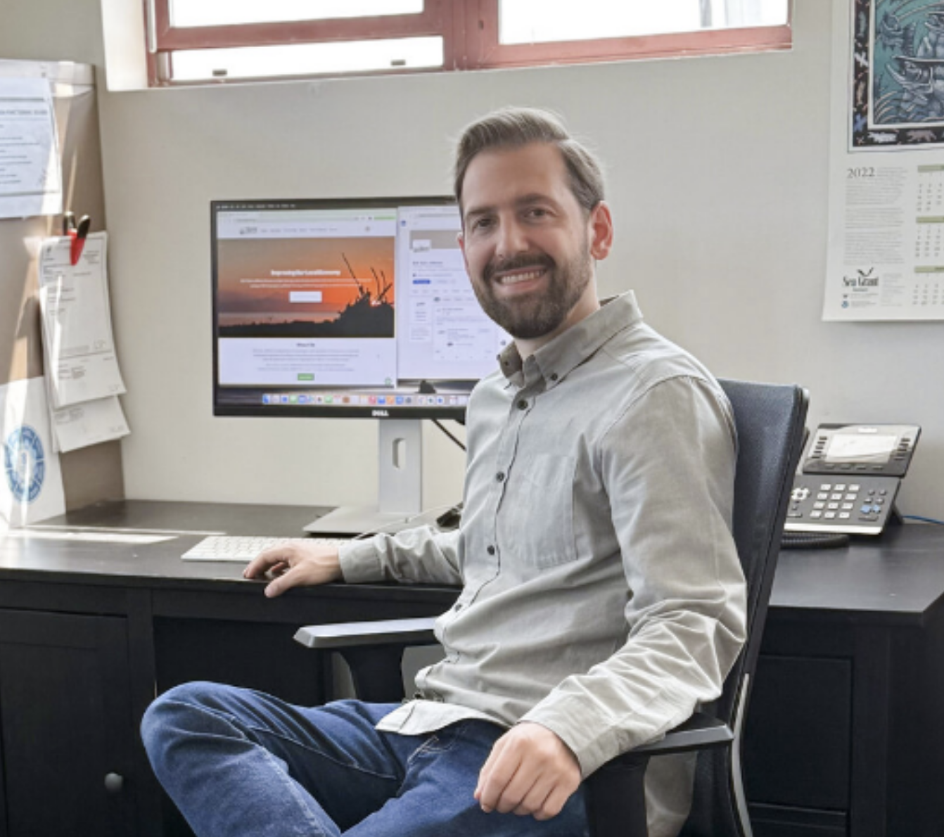 David at his desk at EDC Team Jefferson